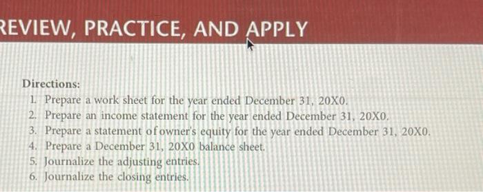 Solved Problem 5-5B Objective: To complete a work sheet and | Chegg.com