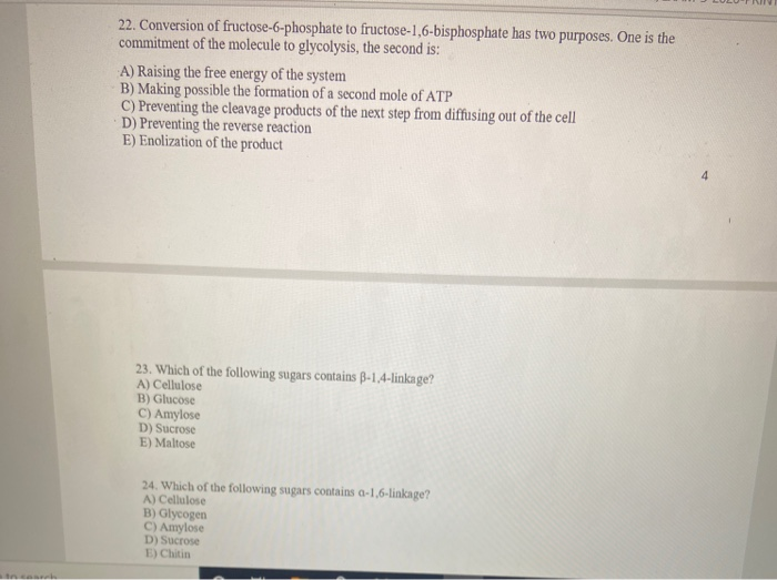 Solved 22. Conversion Of Fructose-6-phosphate To 