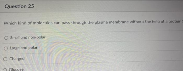 Solved Which kind of molecules can pass through the plasma | Chegg.com