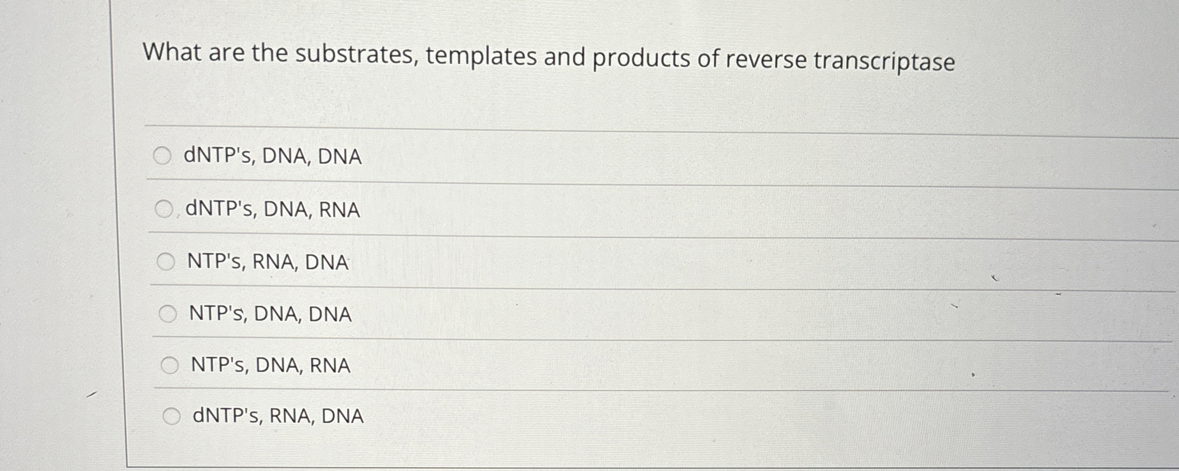 Solved What are the substrates, templates and products of | Chegg.com