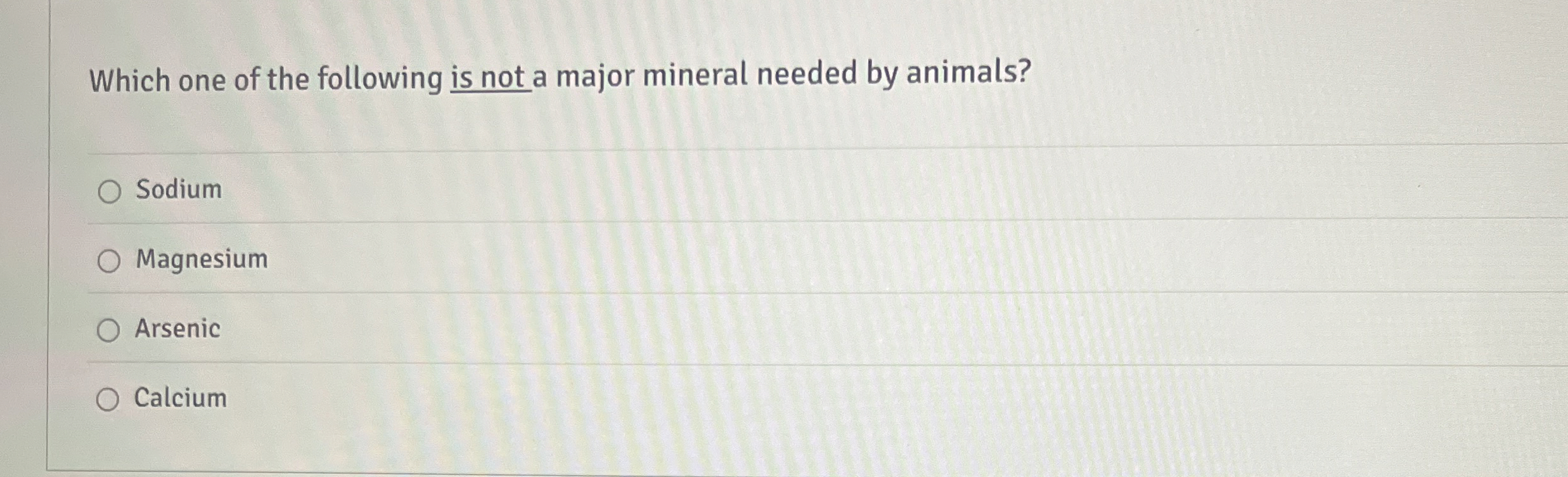 High Quality SOLUTION Which one of the following is not a major mineral ...