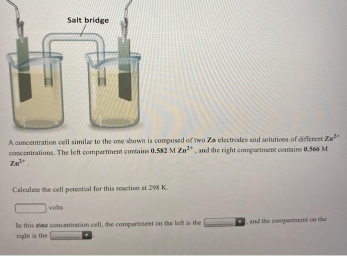 Solved Salt Bridge A Concentration Cell Similar To The One