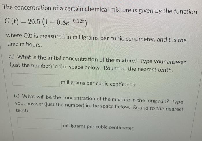 Solved The concentration of a certain chemical mixture is | Chegg.com