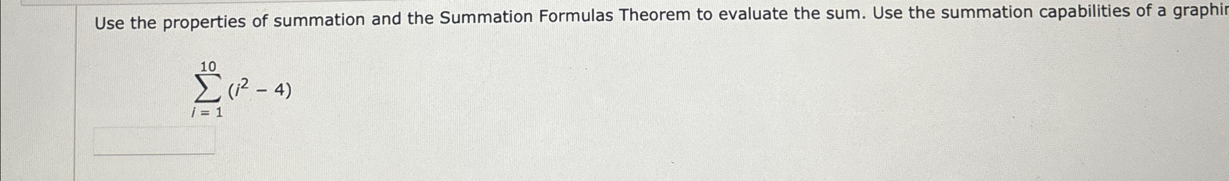 Solved Use the properties of summation and the Summation | Chegg.com