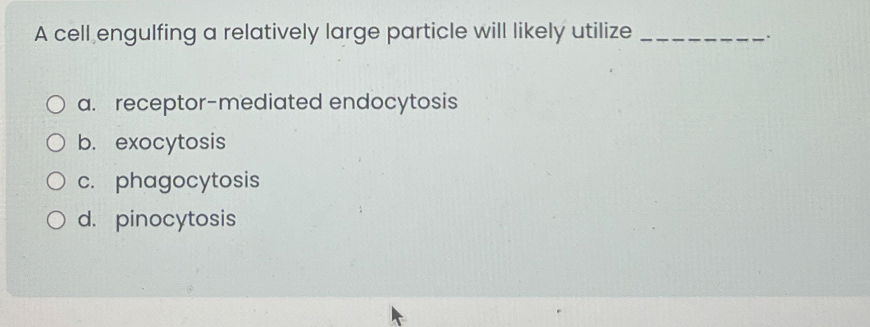 Solved A cell engulfing a relatively large particle will | Chegg.com