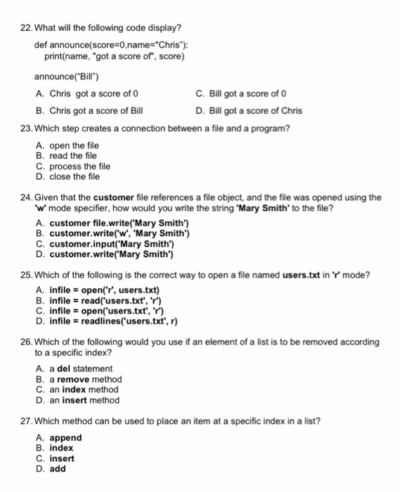 Solved 20. What will be the output after the following code | Chegg.com