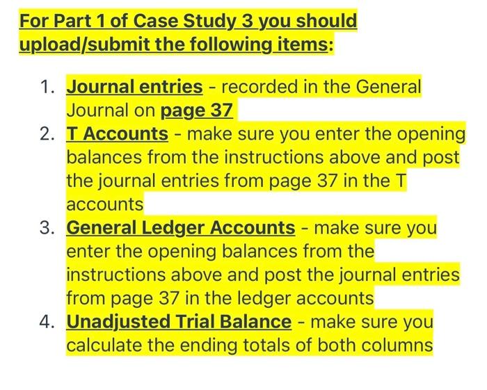 PART 1- Case Study 3 Instructions: BEFORE YOU START | Chegg.com