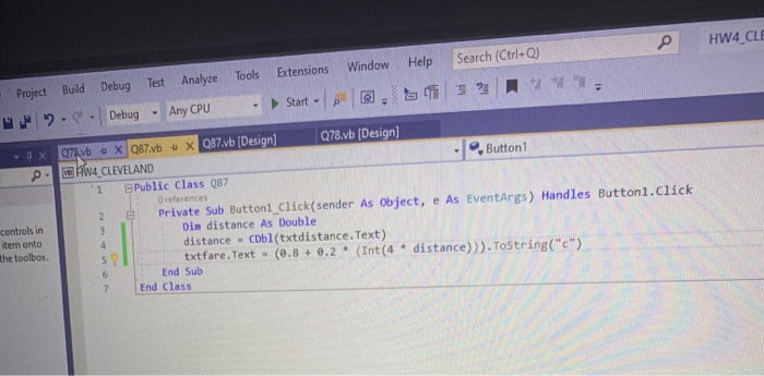 Solved its number 78 and we are using visual basic and i | Chegg.com