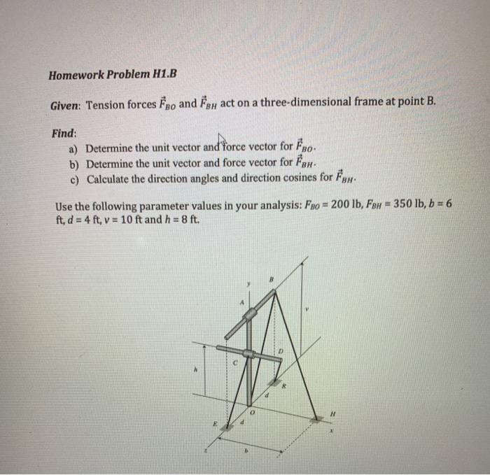 Solved Homework Problem H1.B Given: Tension Forces Foo And | Chegg.com