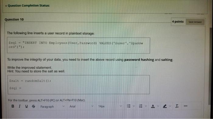 Solved Question Completion Status: Question 10 4 points Save | Chegg.com