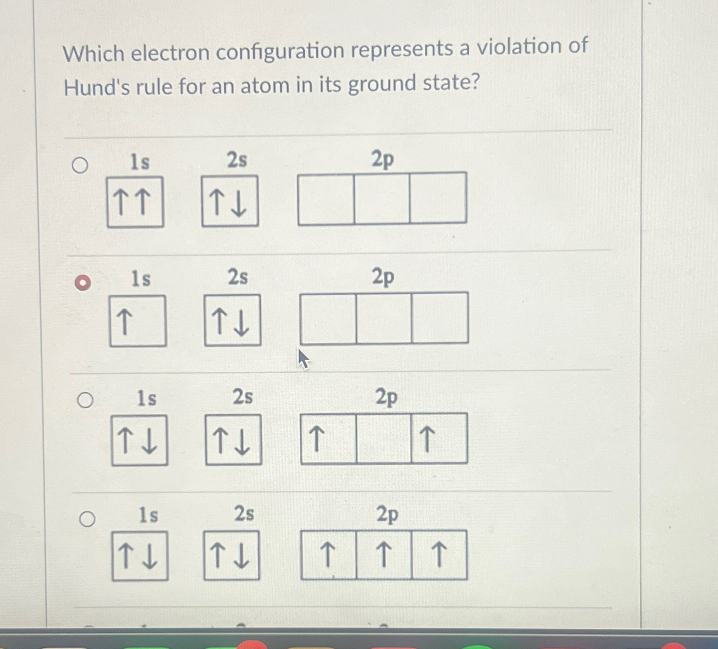 Solved Which electron configuration represents a violation | Chegg.com