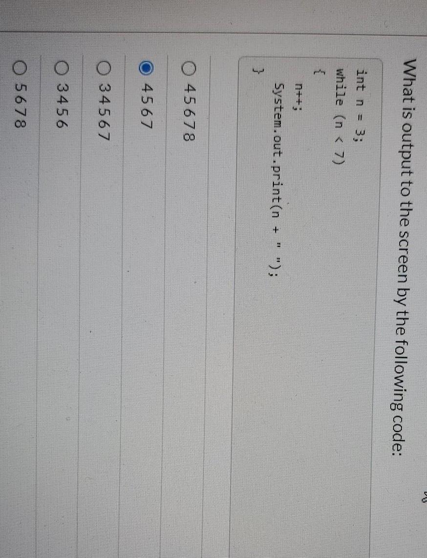 Solved What is output to the screen by the following code: | Chegg.com