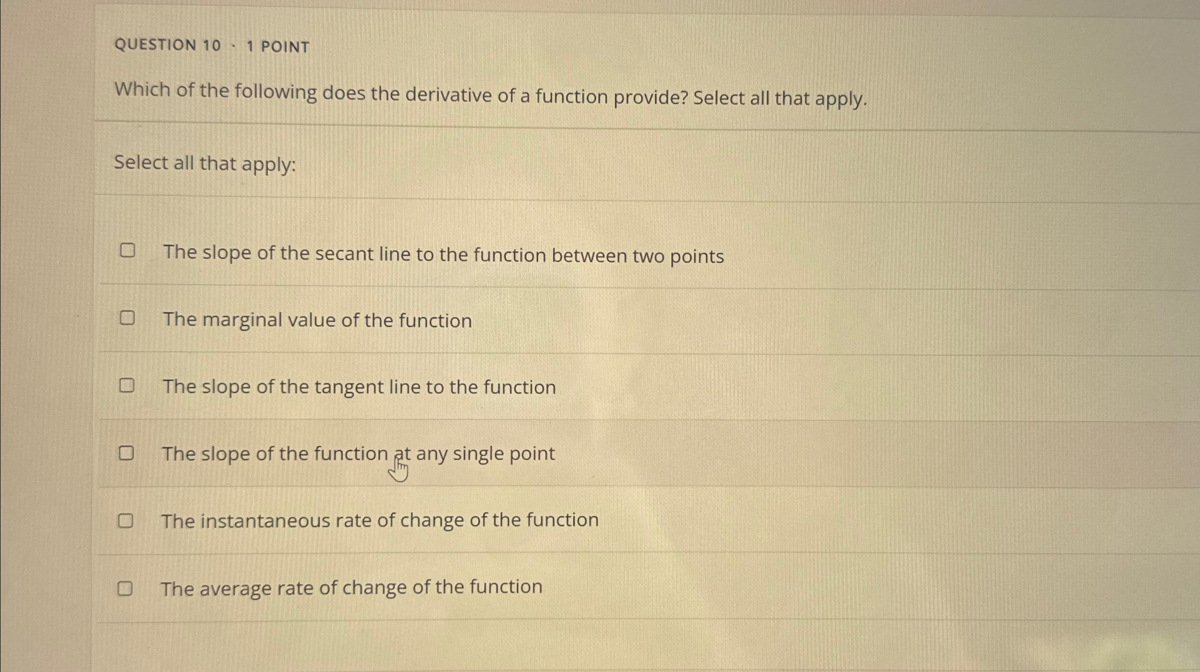 [solved]: Question 10 - 1 Point Which Of The Following Does