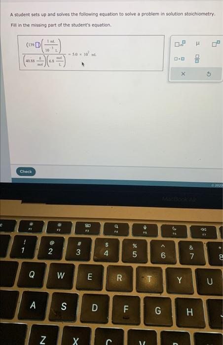 Solved A student sets up and solves the following equation | Chegg.com