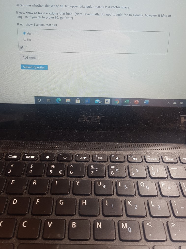 Solved Determine whether the set of all 3x3 upper triangular | Chegg.com
