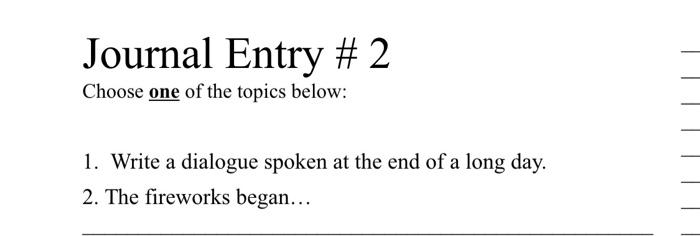 choose one of the topics and write a story using