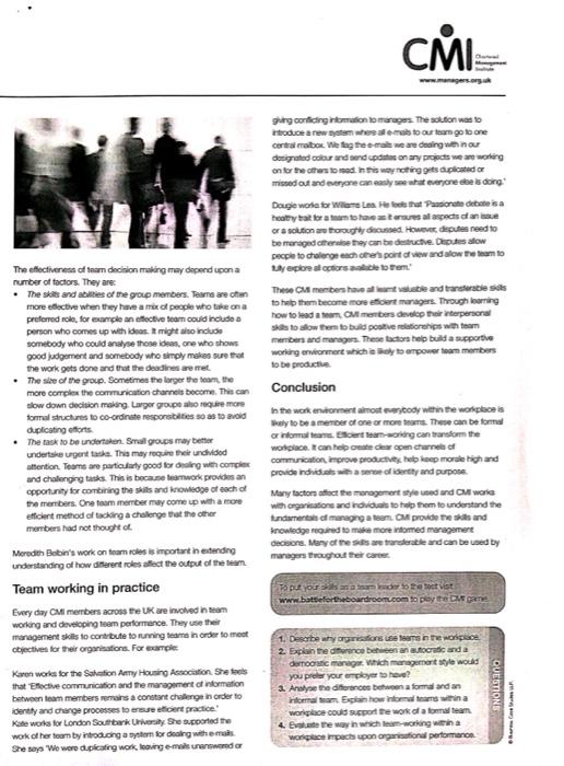 Teamwork case study pdf picture