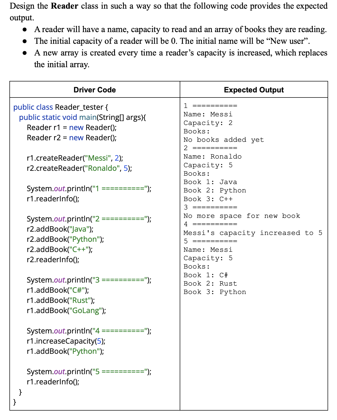 Solved Topic: Instance Method and Designing Class.Code | Chegg.com