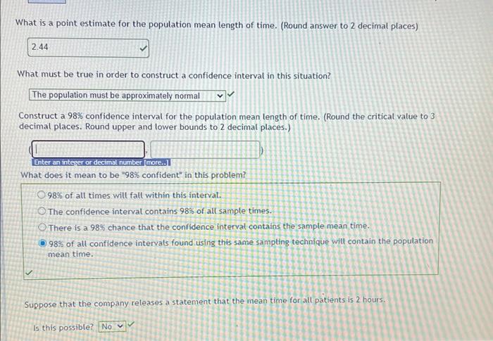 Solved What is a point estimate for the population mean | Chegg.com