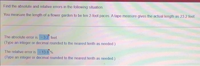 Solved Find the absolute and relative errors in the | Chegg.com