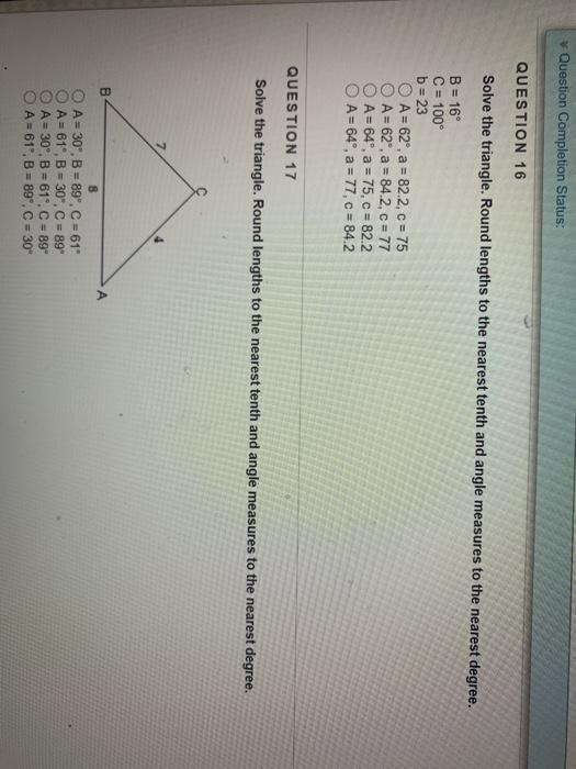 Solved Question Completion Status: QUESTION 16 Solve the | Chegg.com