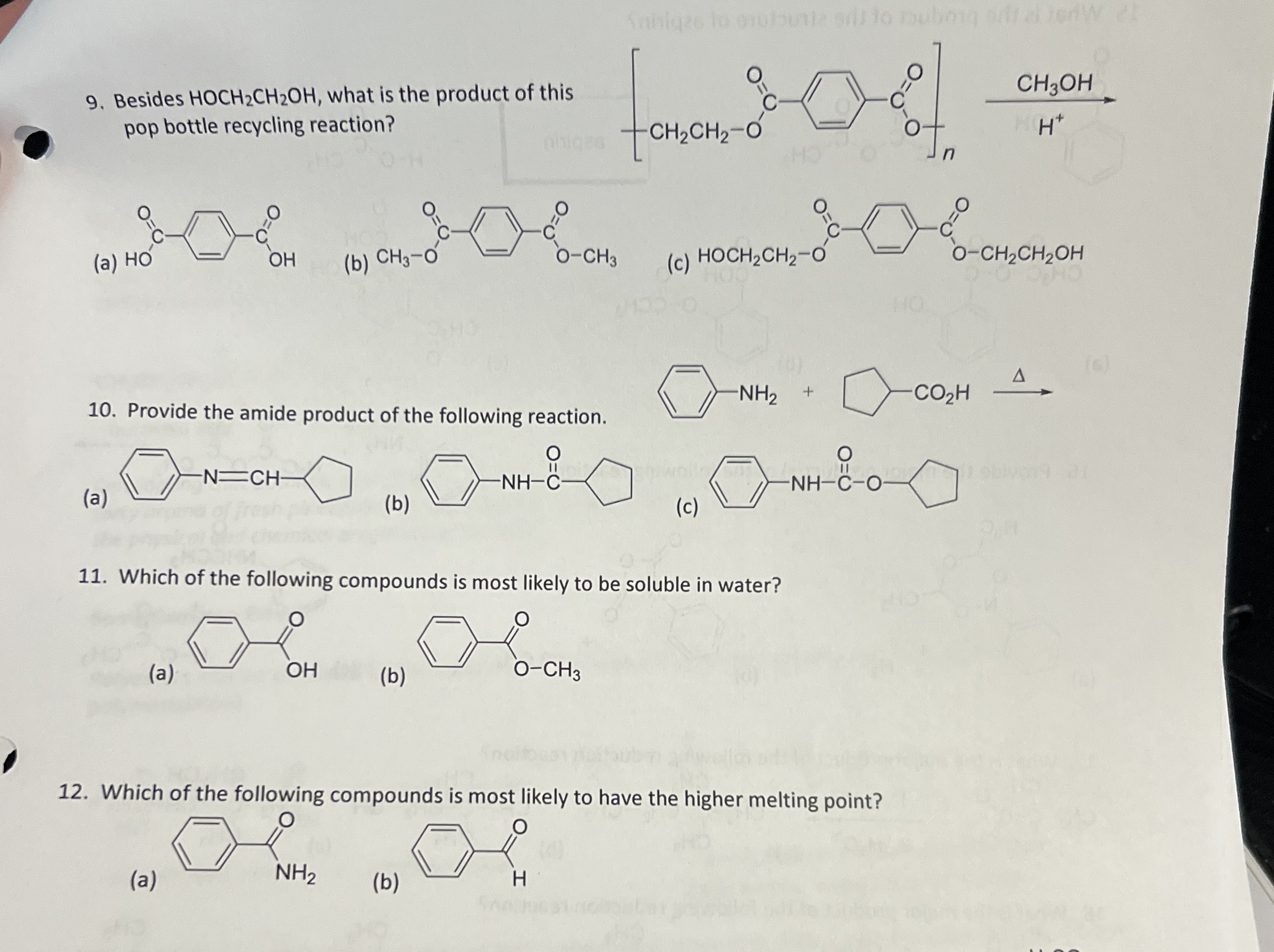 Solved Please answer questions 9-12 ﻿for my study guide! | Chegg.com