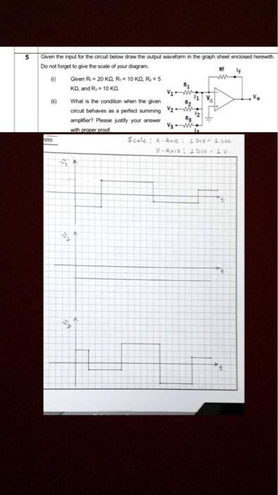 Solved 5 Given the input for the circuit below draw the | Chegg.com