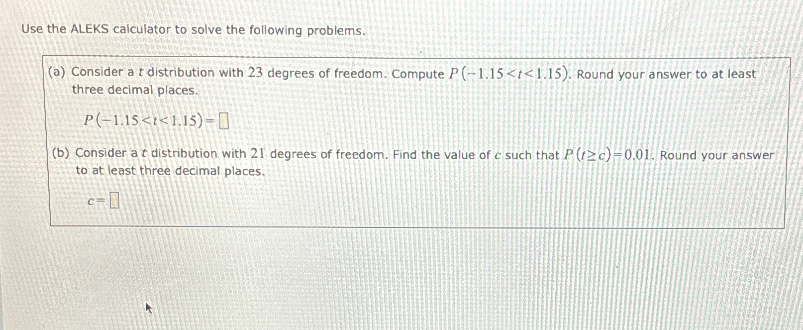 Solved Use the ALEKS calculator to solve the following | Chegg.com