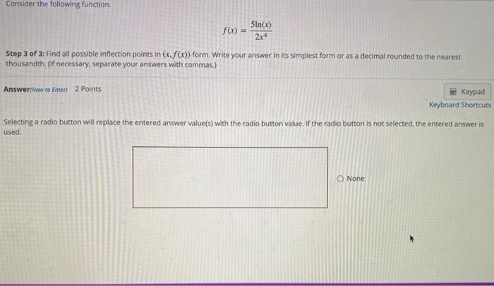 Solved Consider the following function. f(x) Sin(x) 2x4 Step | Chegg.com