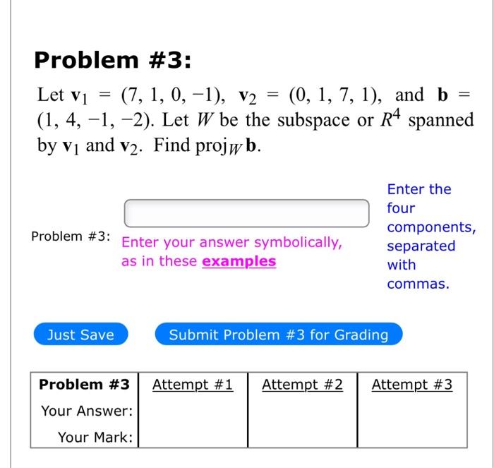 Solved Let v1=(7,1,0,−1),v2=(0,1,7,1), and b= (1,4,−1,−2). | Chegg.com