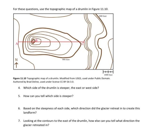 Solved For these questions, use the topographic map of a | Chegg.com