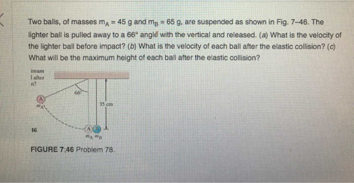 4-44) As shown in Fig. 4-41, five balls (masses 2.00, 2.05, 2.10, 2.15,  2.20 kg) hang from a crossb 