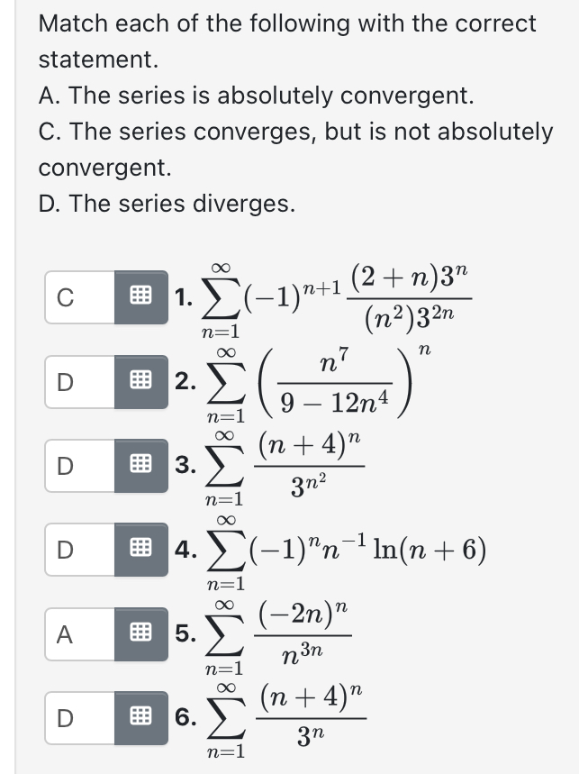 Solved Match each of ﻿the following with the | Chegg.com