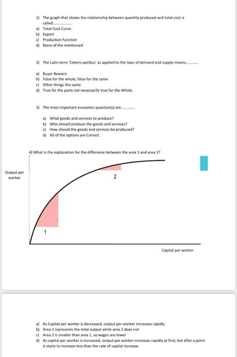 Solved 1) The graph that shows the relationship between | Chegg.com