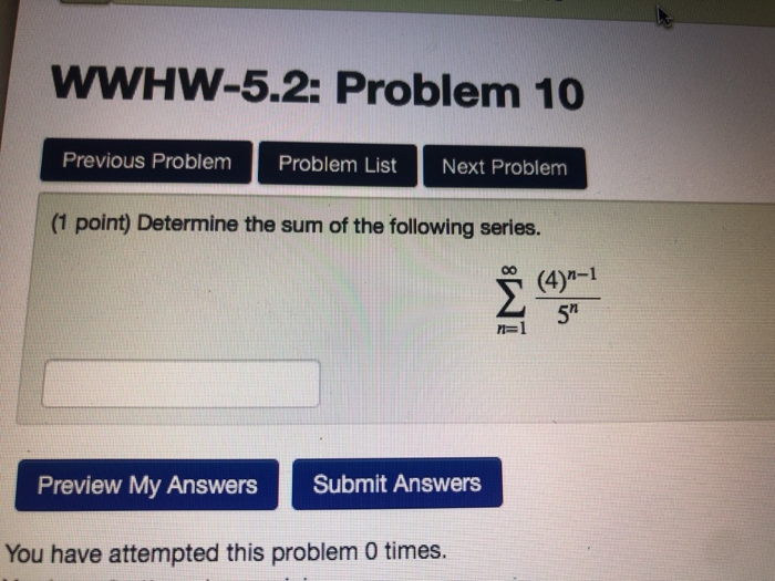 Solved WWHW-5.2: Problem 10 Previous Problem Problem List | Chegg.com