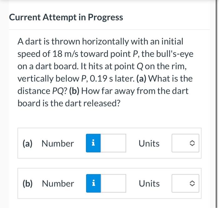 Solved A dart is thrown horizontally with an initial speed