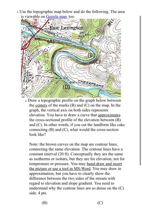 Solved Expert Q&A Done Use the topographic map below and do | Chegg.com