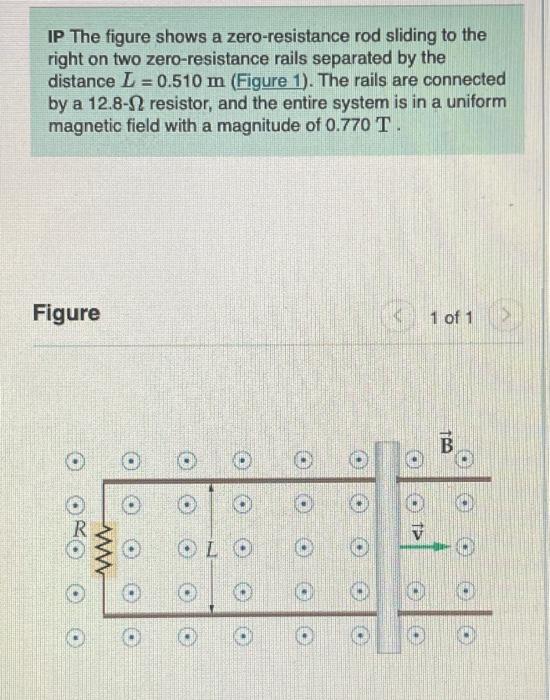 Solved IP The figure shows a zeroresistance rod sliding to
