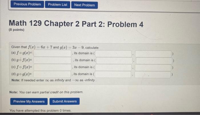 Solved Math 129 Chapter 2 Part 2: Problem 4 ( 8 points) | Chegg.com