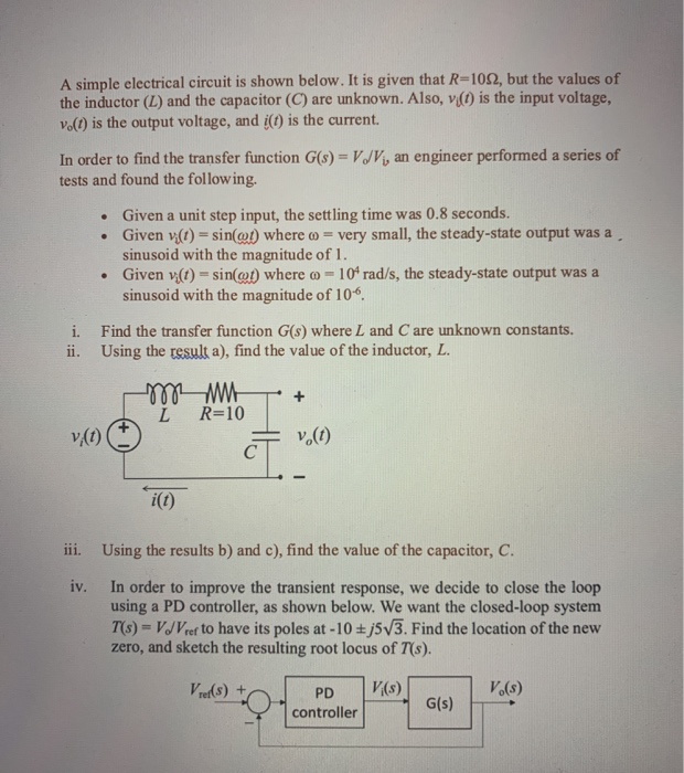 Solved A Simple Electrical Circuit Is Shown Below. It Is | Chegg.com