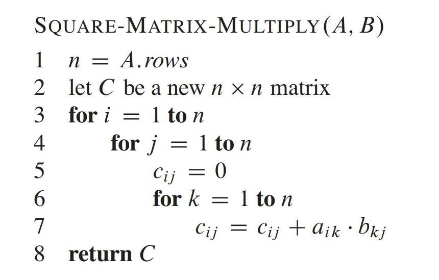 Solved Implement the above algorithm square matrix using | Chegg.com