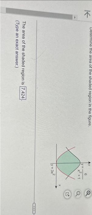 find the exact area of the shaded region in figure 6.7