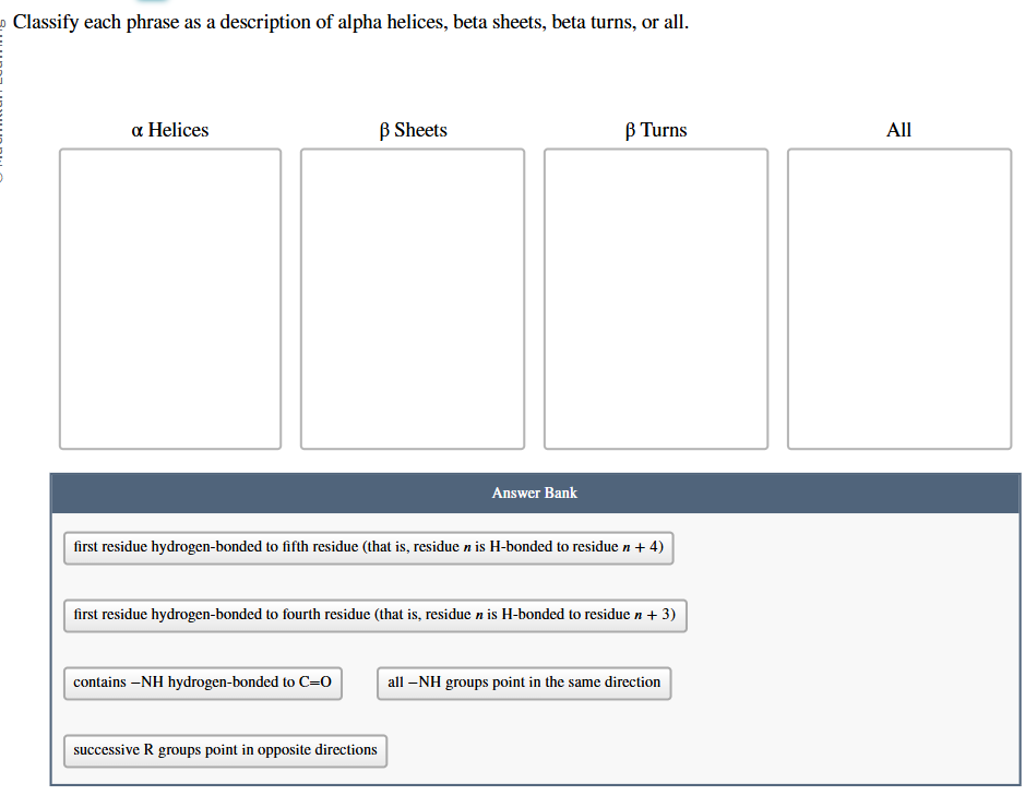 Solved Classify each phrase as a description of alpha | Chegg.com