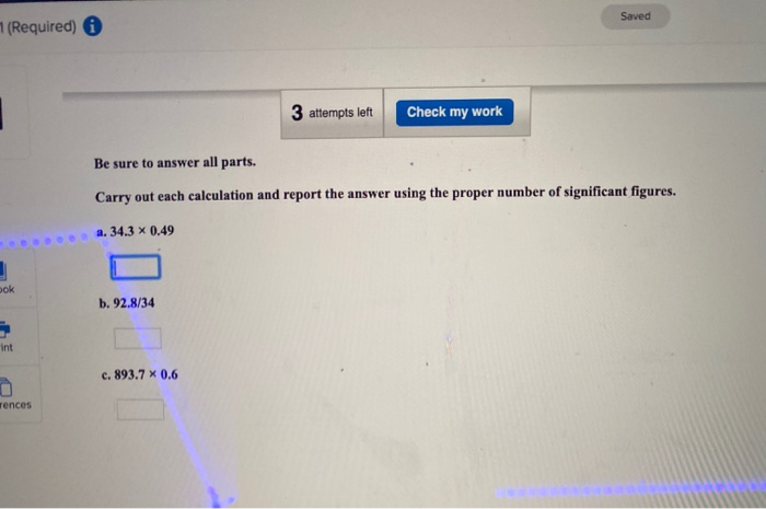 Solved 3 attempts left Check my work Be sure to answer all | Chegg.com