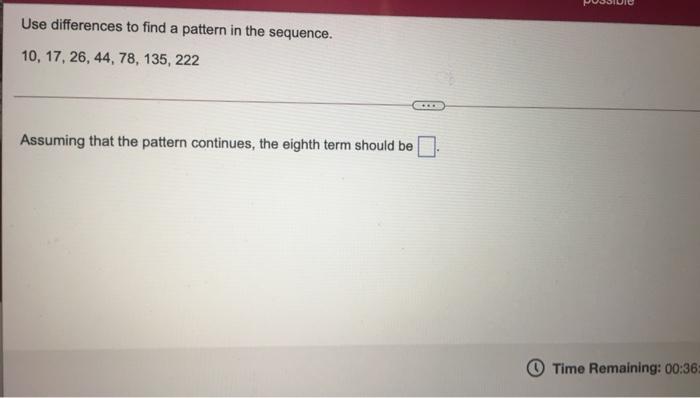 Solved Use differences to find a pattern in the sequence. | Chegg.com