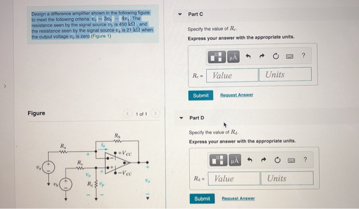 Solved Item 1 Design a difference amplifier shown in the | Chegg.com