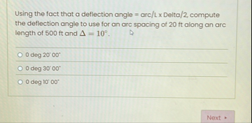 Solved Using the fact that a deflection angle = ﻿arc/ L× | Chegg.com