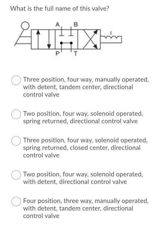 Solved What is the full name of this valve? А B fin P Three | Chegg.com