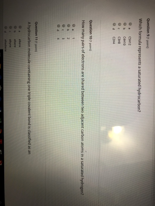 Solved Question 9 1 point Which formula represents a Chegg