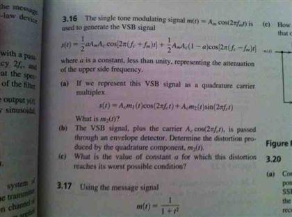Solved The single tone modulating signal m(t) = m cos(2 | Chegg.com